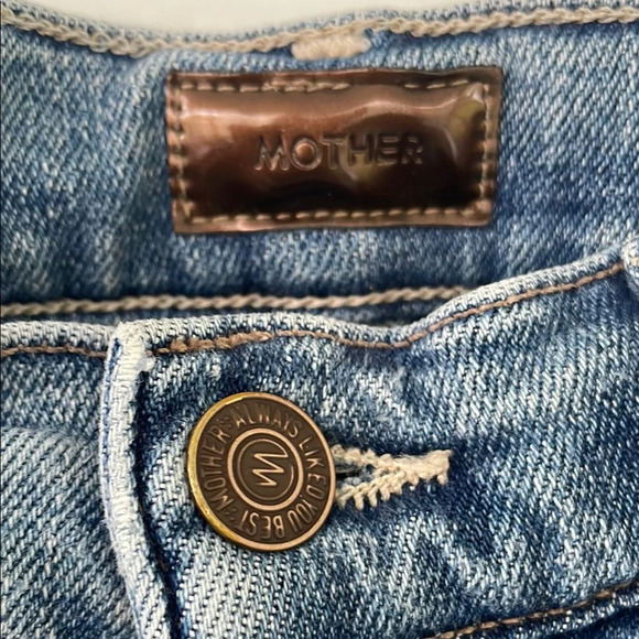 MOTHER The Fly Cut Stunner Ankle Fray Night On a Shiny White Vespa Blue Jeans 26 - Picture 5 of 17